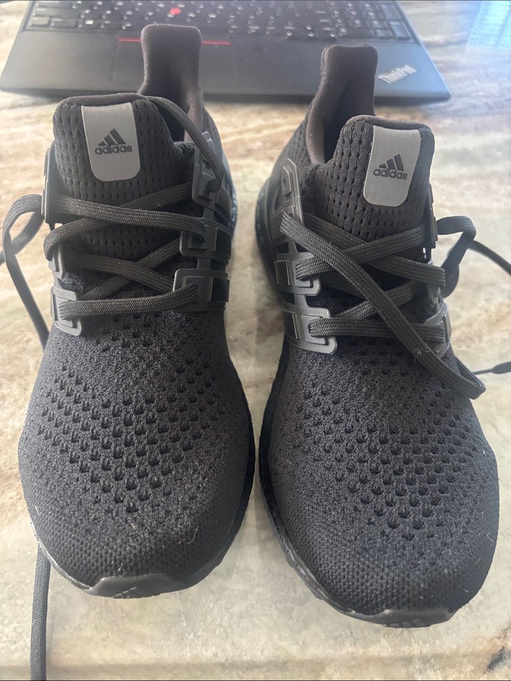adidas Men's Black Knit Running Sneakers